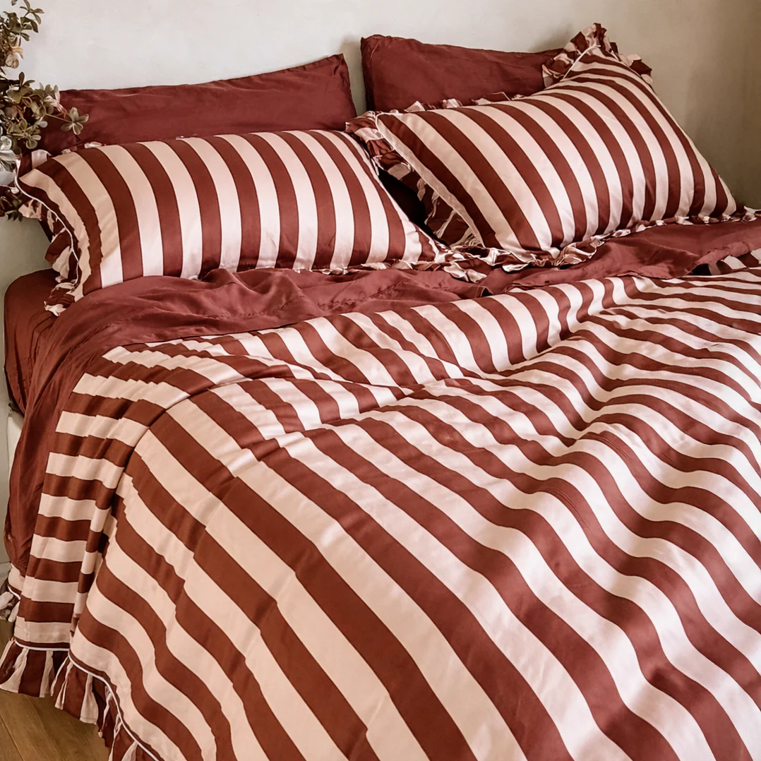 Desert Rose Stripe Duvet Cover & Pillowcases Set - Image 6